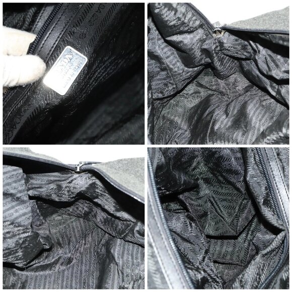 PRADA Boston Bag Wool 2way Gray Auth - Picture 15 of 16